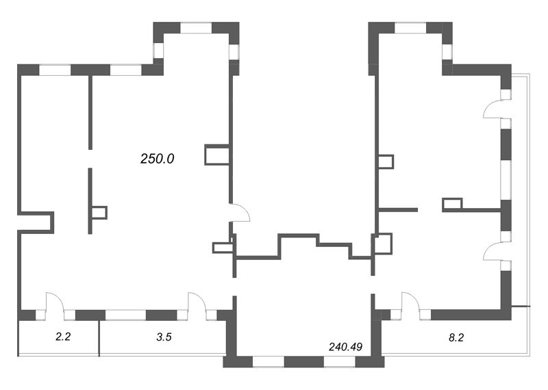 6 ккв (Евро), 250 м² в ЖК "Моисеенко 10" - планировка, фото №1