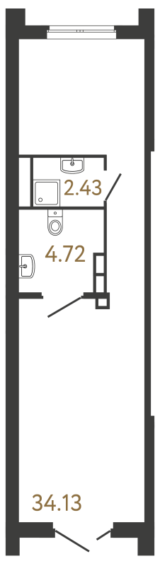 Помещение, 41.28 м² в ЖК "Ultra City 3.0" - планировка, фото №1