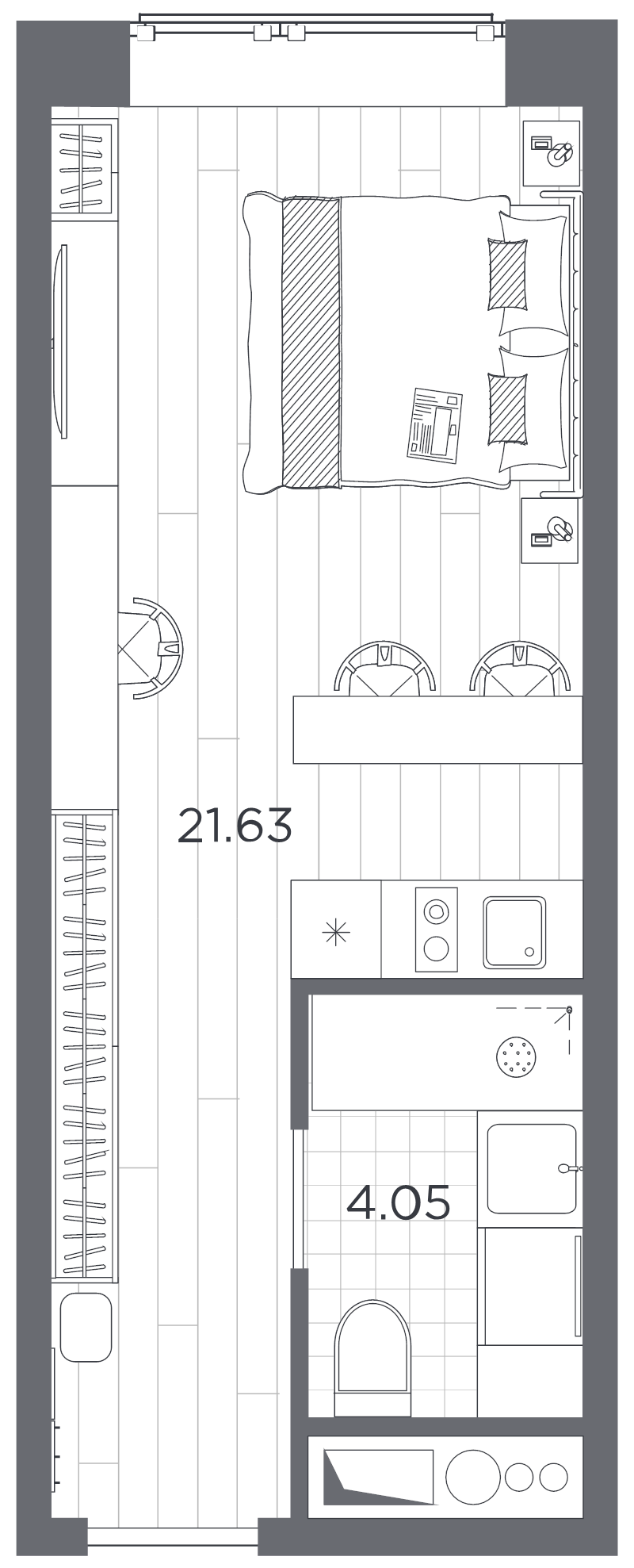 Квартира-студия, 25.68 м² в ЖК "Ladozhsky AVENIR" - планировка, фото №1