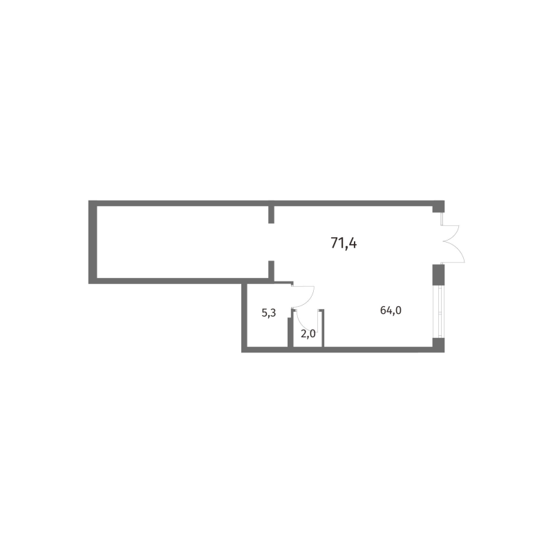 Помещение, 71.36 м² в ЖК "NewПитер 2.0" - планировка, фото №1