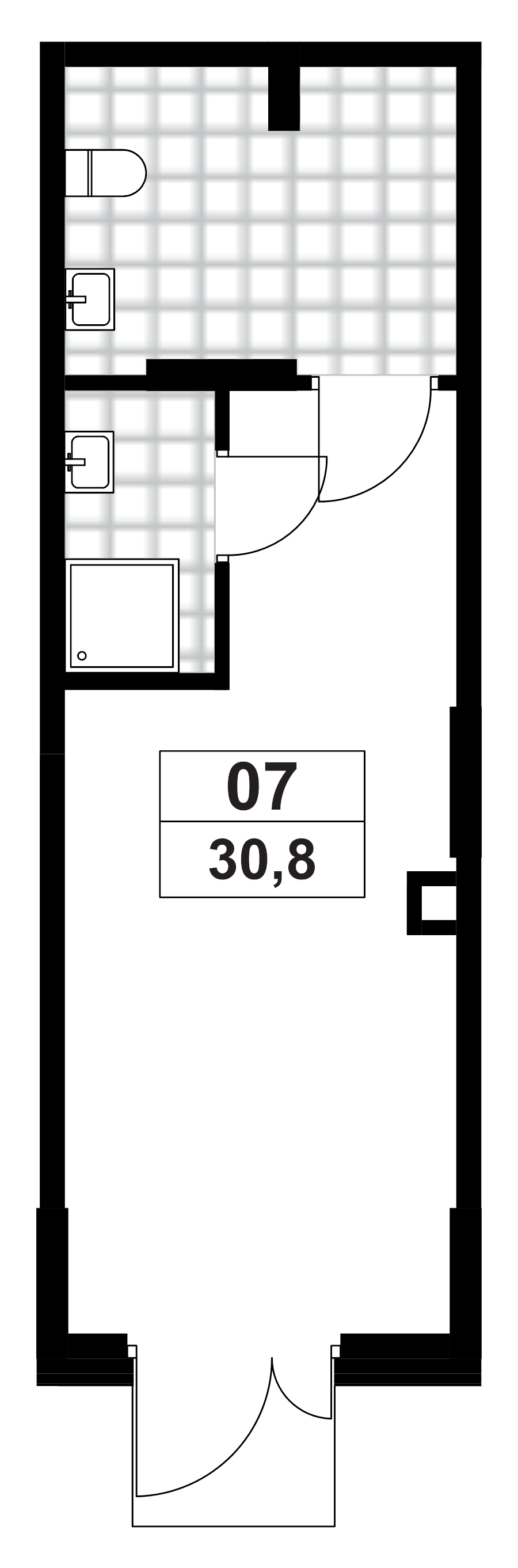 Помещение, 30.8 м² в ЖК "А101 Всеволожск" - планировка, фото №1