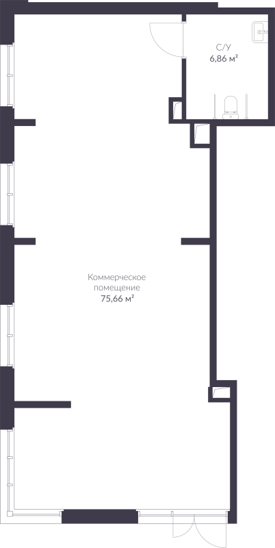 Помещение, 82.52 м² в ЖК "VEREN NORT сертолово" - планировка, фото №1