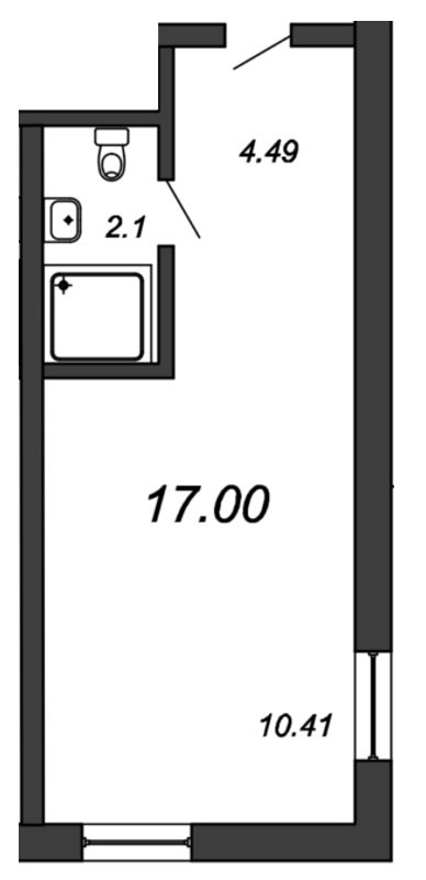 Квартира-студия, 20.5 м² в ЖК "Vertical We&I" - планировка, фото №1