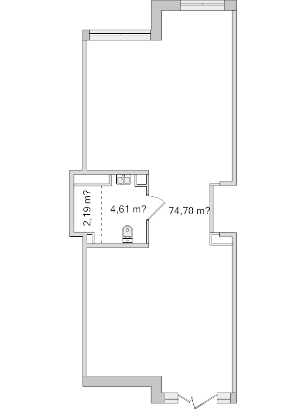 Помещение, 81.21 м² в ЖК "Город Первых" - планировка, фото №1