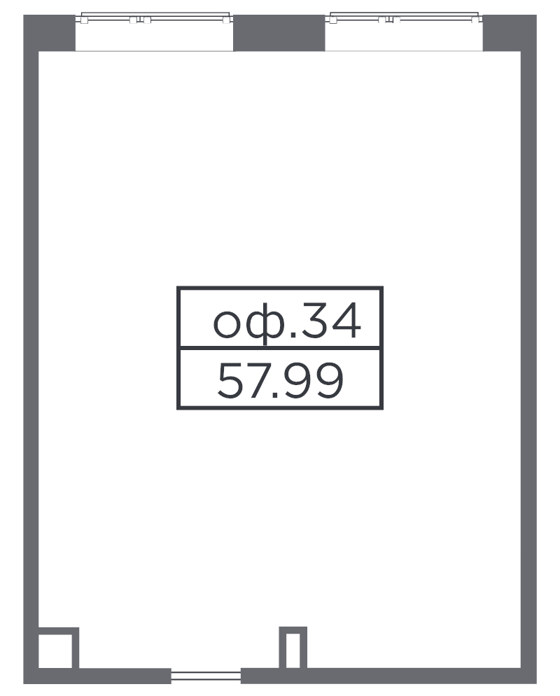 Помещение, 57.99 м² в ЖК "Ladozhsky AVENIR" - планировка, фото №1