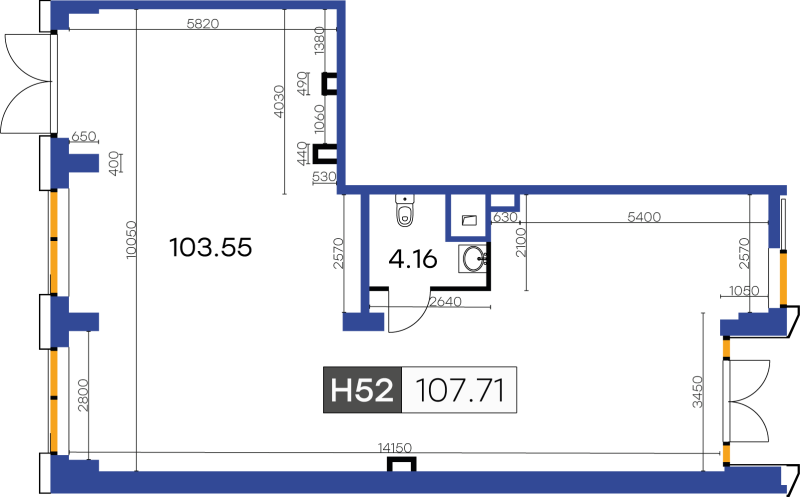 Помещение, 107.71 м² - планировка, фото №1