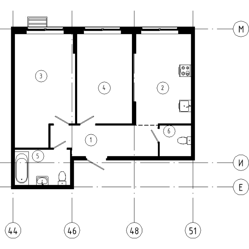 2-комнатная квартира, 57.9 м² в ЖК "Ягодное Река Парк" - планировка, фото №1
