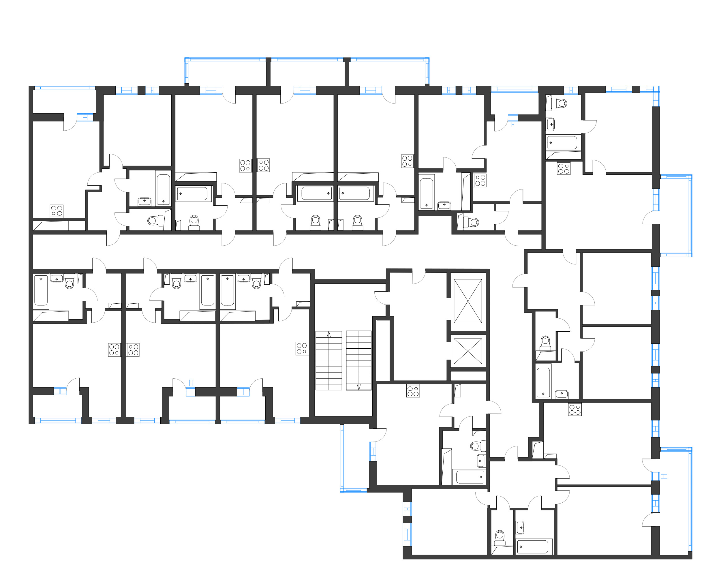 Квартира-студия, 22.45 м² в ЖК "Аэросити" - планировка этажа