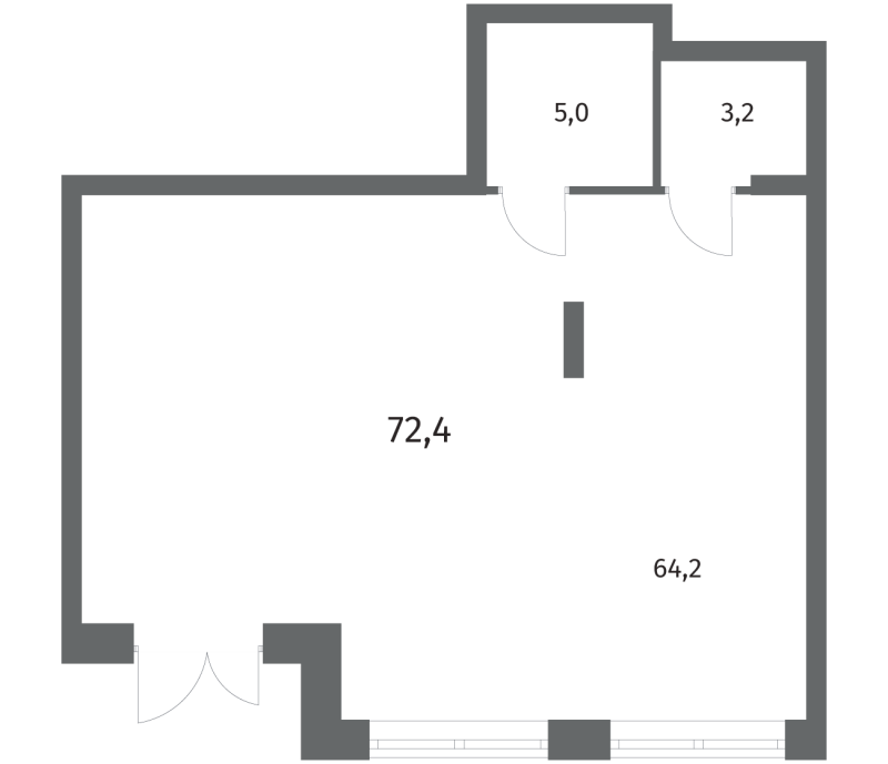 Помещение, 72.39 м² в ЖК "NewПитер 2.0" - планировка, фото №1