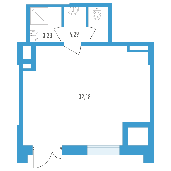 Помещение, 39.4 м² - планировка, фото №1