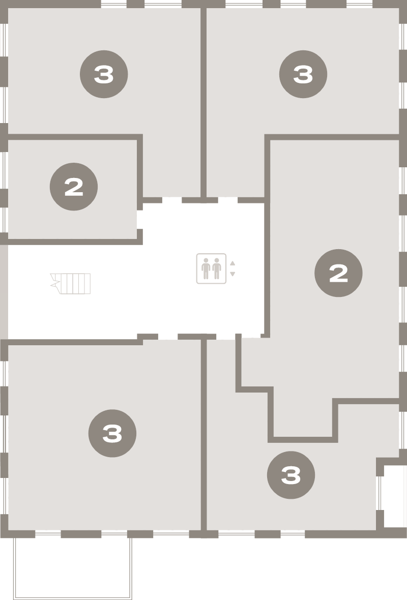 4-комнатная (Евро) квартира, 70.2 м² в ЖК "Северный ветер" - планировка этажа