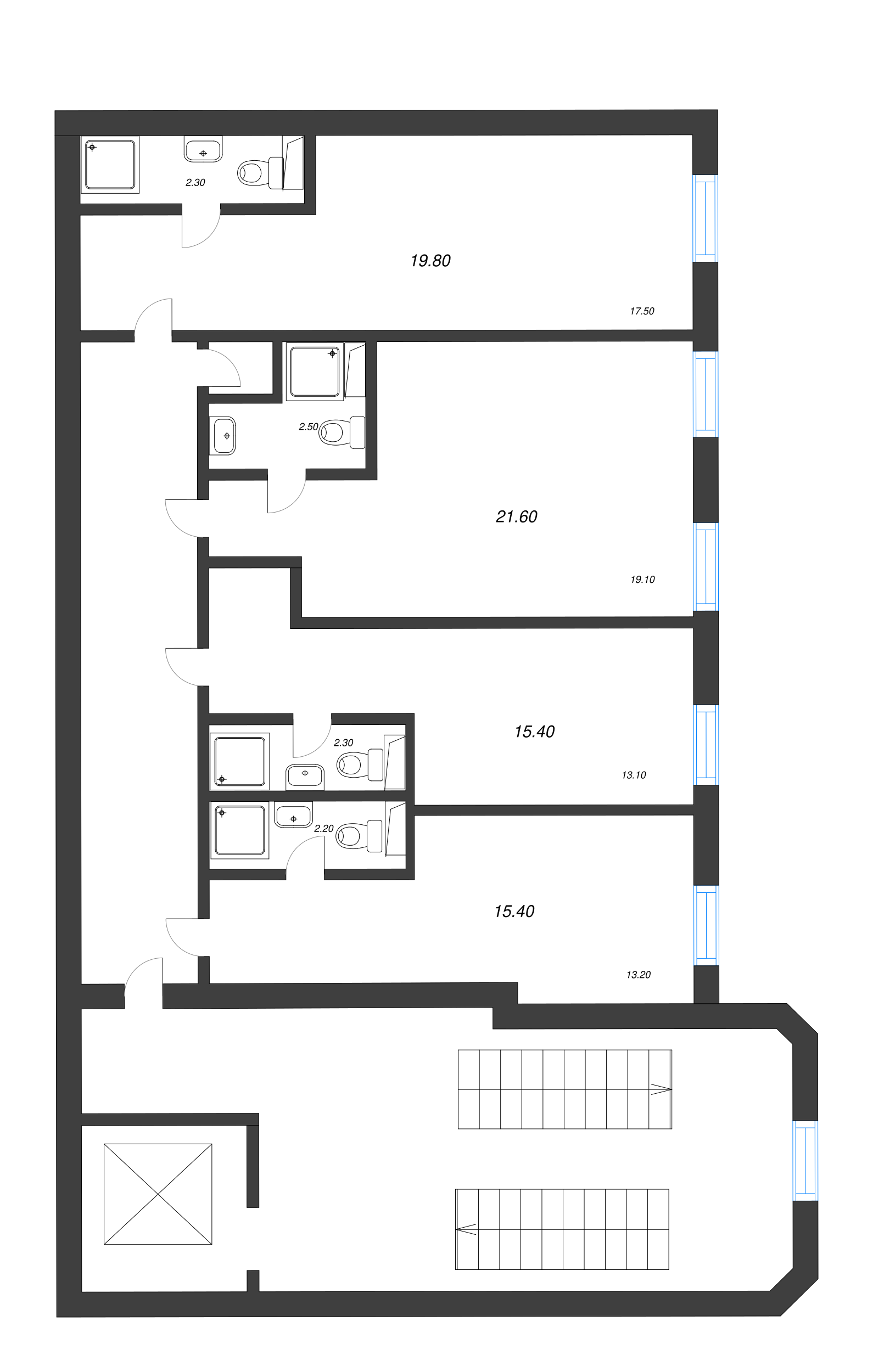 Квартира-студия, 22.8 м² в ЖК "UNO" - планировка этажа