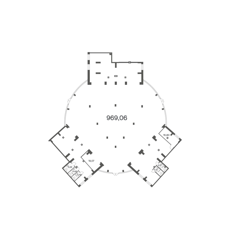 Помещение, 969.06 м² в ЖК "Речной квартал" - планировка, фото №1