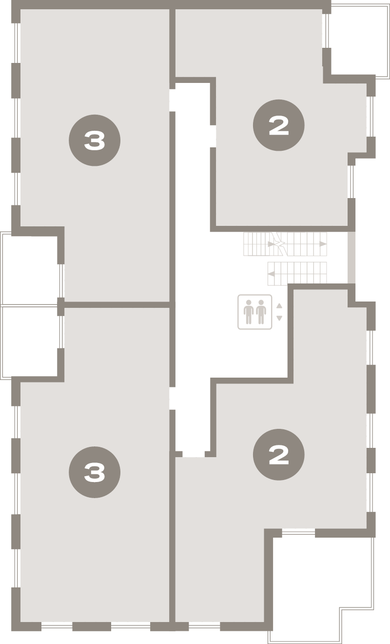 3-комнатная квартира, 85.8 м² - планировка этажа