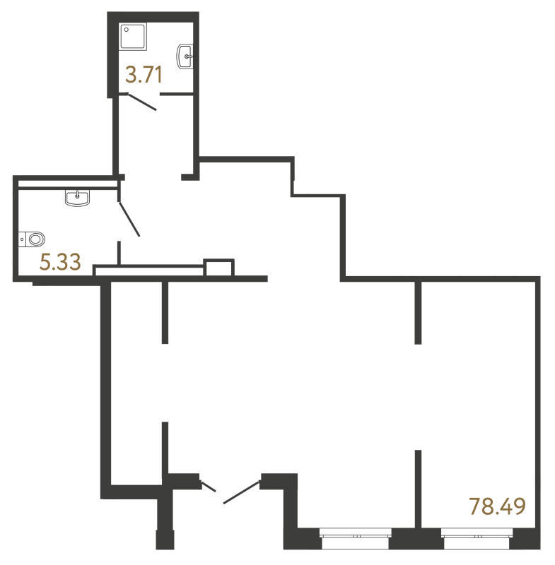 Помещение, 87.53 м² в ЖК "Ultra City 3.0" - планировка, фото №1