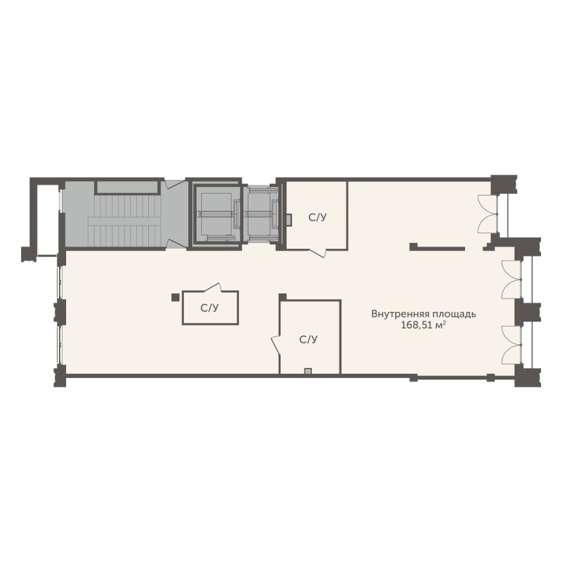 Квартира-студия, 168.51 м² в ЖК "Аструм" - планировка, фото №1