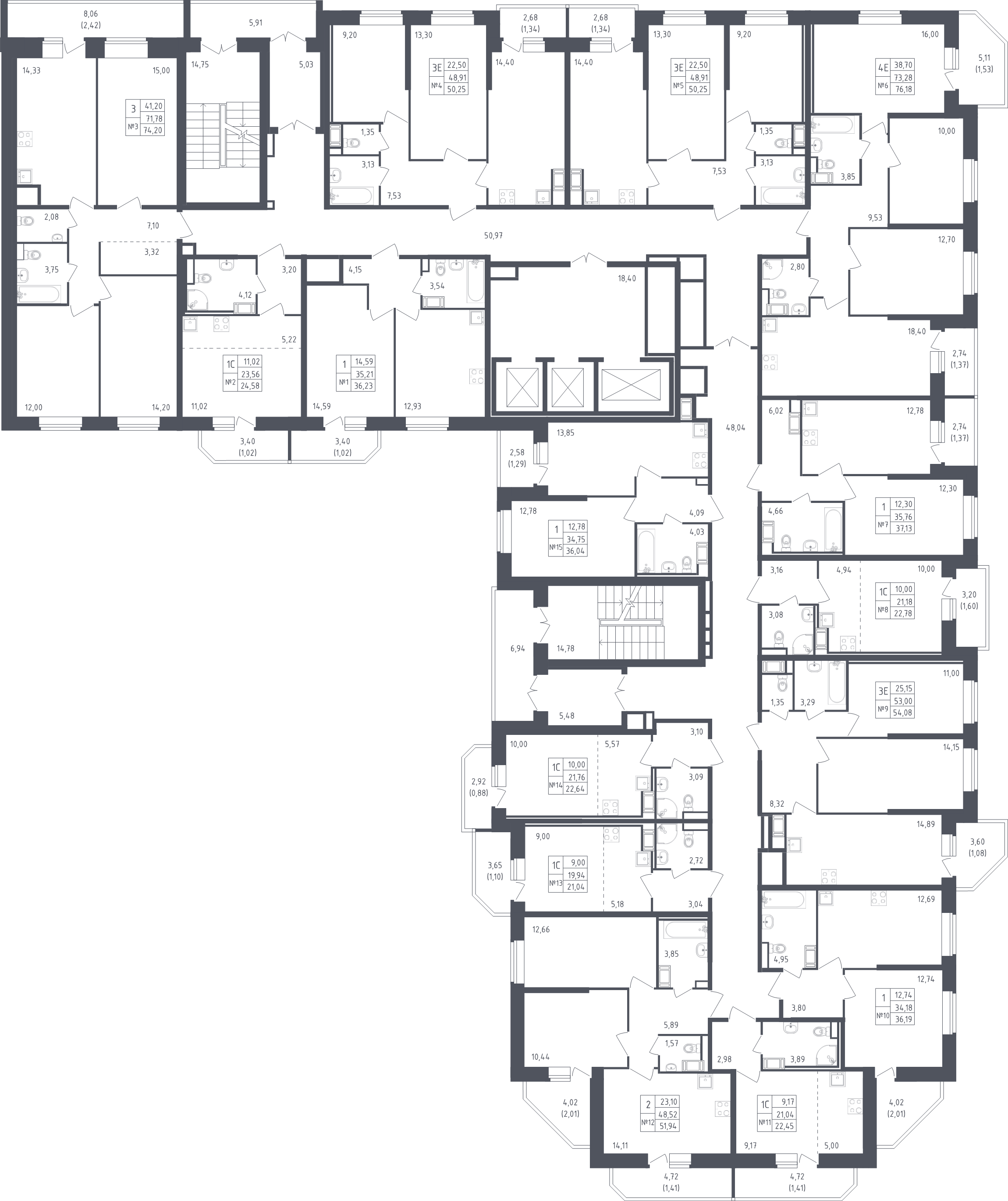 Квартира-студия, 22.45 м² - планировка этажа