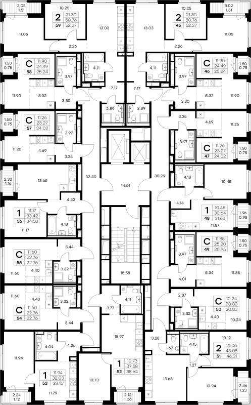 Квартира-студия, 20.83 м² в ЖК "GloraX Новоселье" - планировка, фото №1