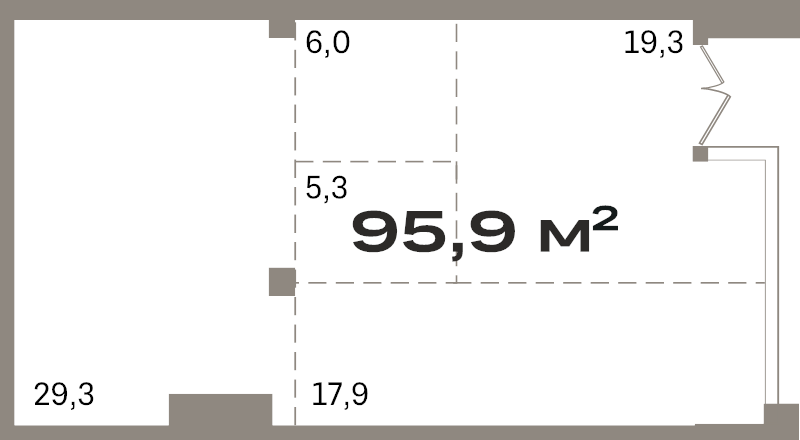 Помещение, 77.7 м² в ЖК "Северный ветер" - планировка, фото №1