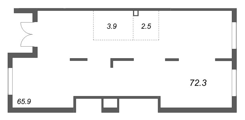 Помещение, 72.3 м² в ЖК "Пулково Lake" - планировка, фото №1