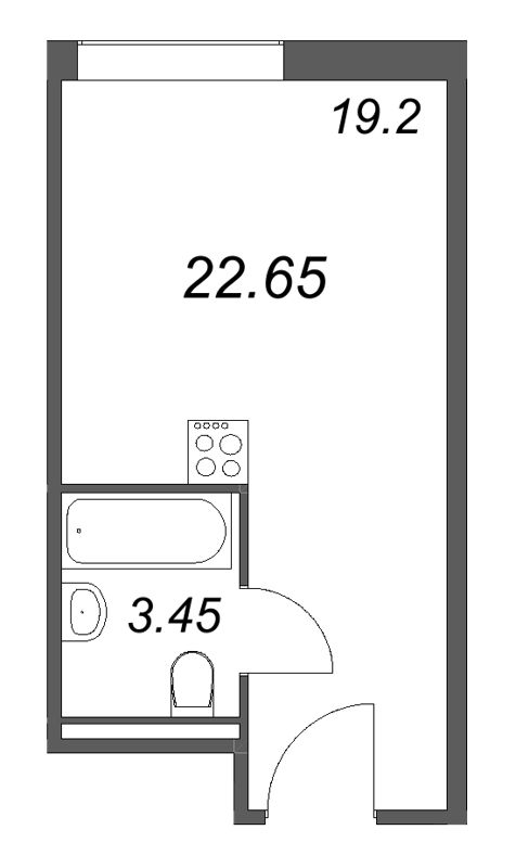 Квартира-студия, 22.65 м² в ЖК "Арт Плаза" - планировка, фото №1