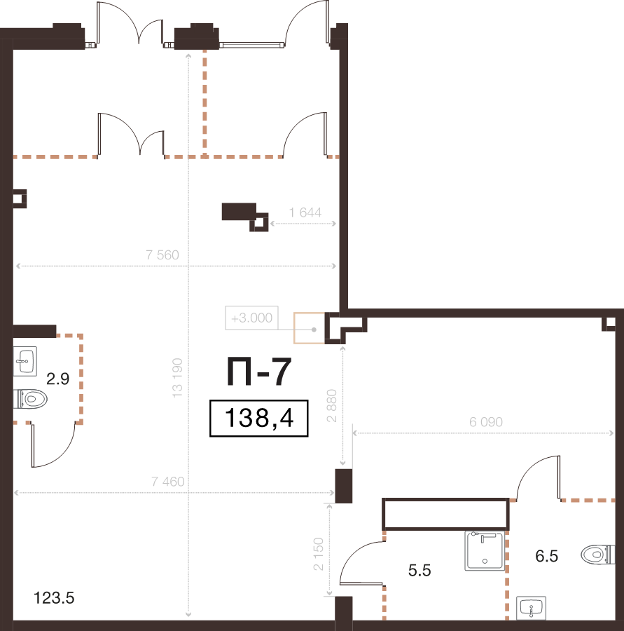 Помещение, 138.4 м² - планировка, фото №1