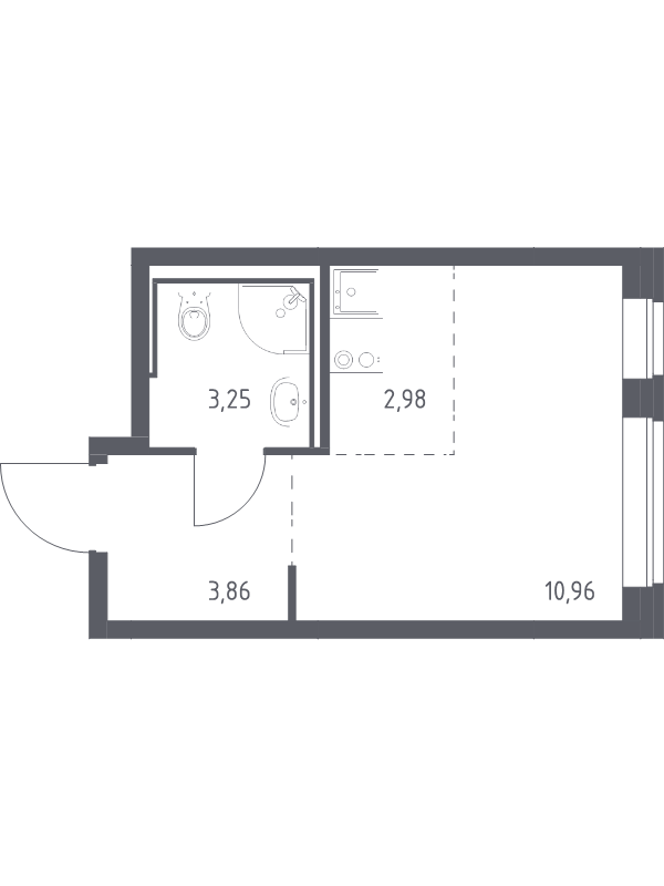 Квартира-студия, 21.05 м² - планировка, фото №1