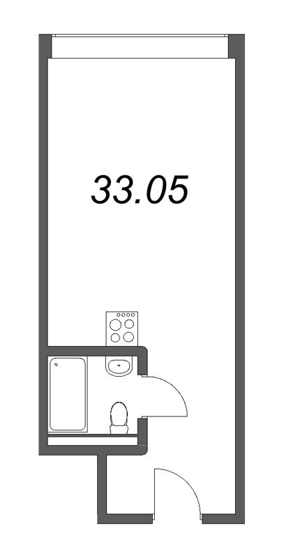 Квартира-студия, 33.05 м² - планировка, фото №1