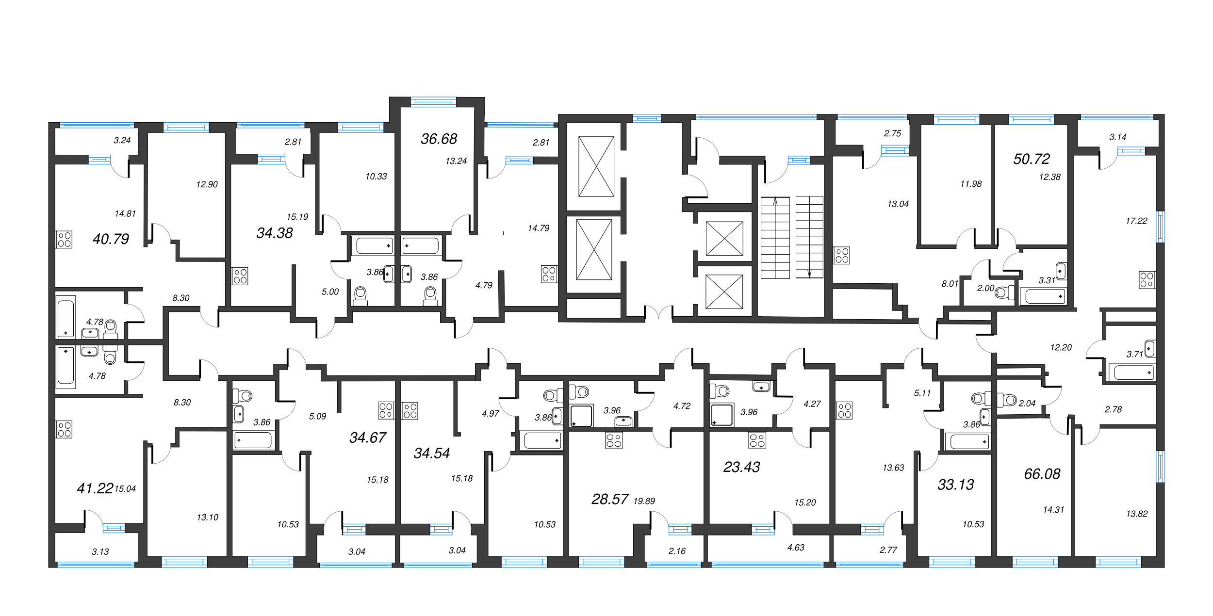 Квартира-студия, 30.73 м² - планировка этажа