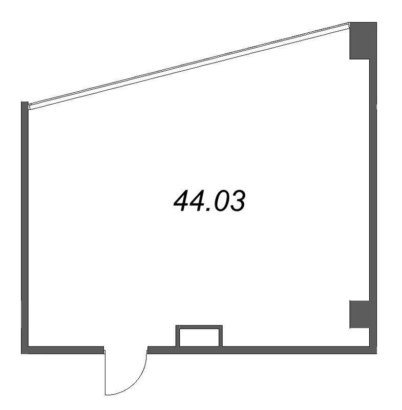 Помещение, 44.03 м² в ЖК "Арт Плаза" - планировка, фото №1