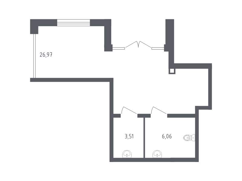 Помещение, 36.54 м² в ЖК "Южная Нева" - планировка, фото №1