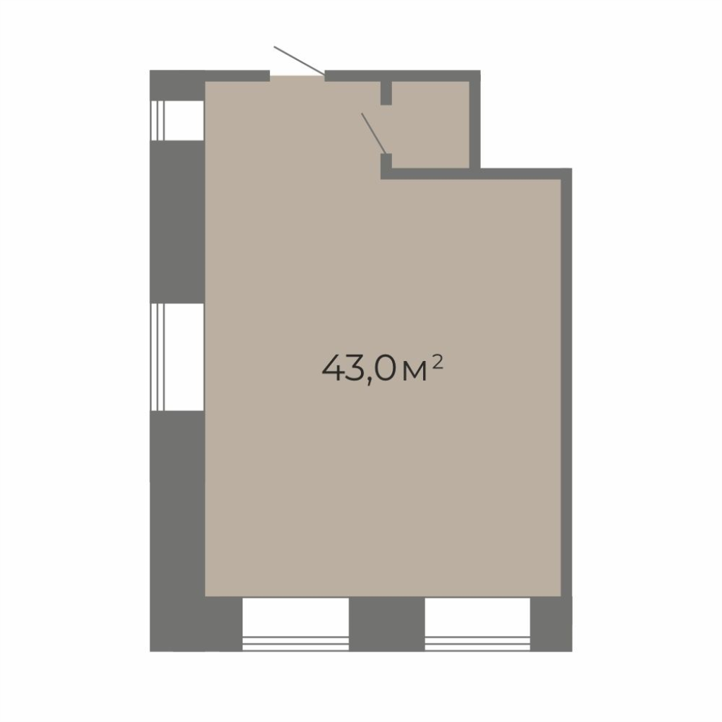 Помещение, 43.02 м² в ЖК "Пространство by Avenue-Apart" - планировка, фото №1
