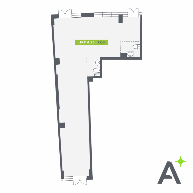 Помещение, 77.8 м² в ЖК "Аквилон Riva" - планировка, фото №1