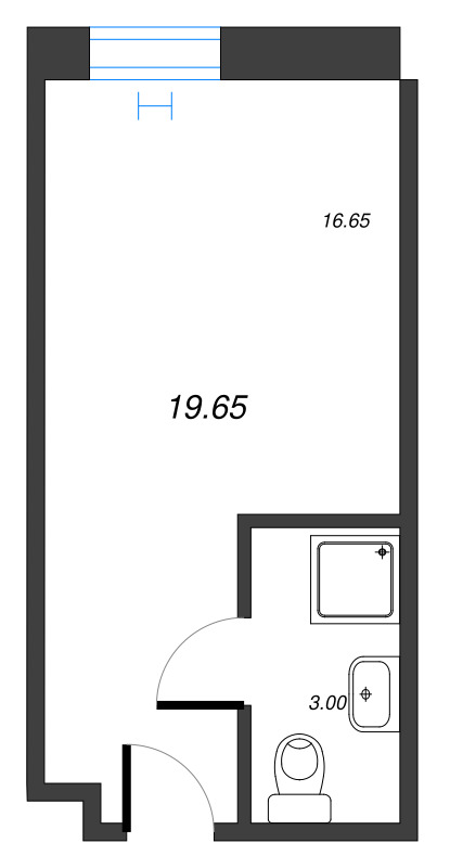 Квартира-студия, 20 м² в ЖК "We'll" - планировка, фото №1