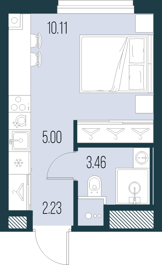Квартира-студия, 20.8 м² в ЖК "Новая Земля" - планировка, фото №1