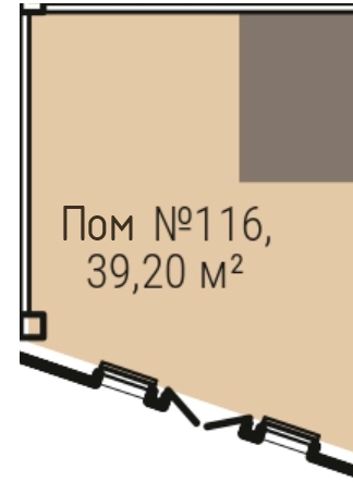 Помещение, 39.2 м² в ЖК "Smart Гранитная" - планировка, фото №1