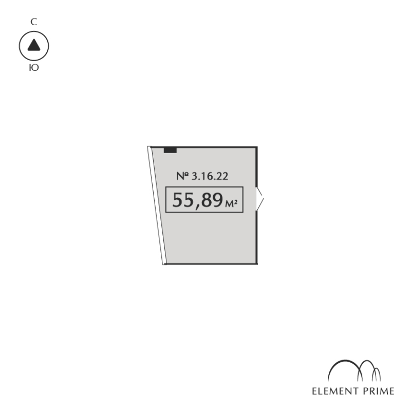 Помещение, 55.89 м² в ЖК "ЭЛЕМЕНТ ПРАЙМ" - планировка, фото №1