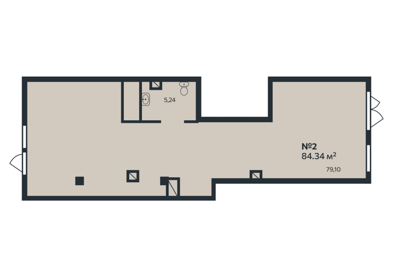 Помещение, 84.34 м² в ЖК "Эдельвейс.Янино" - планировка, фото №1