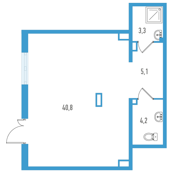 Помещение, 53.4 м² - планировка, фото №1