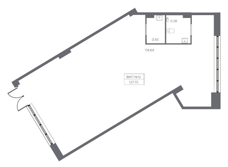 Помещение, 127.75 м² в ЖК "Респект" - планировка, фото №1
