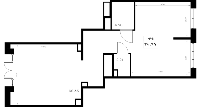 Помещение, 74.74 м² в ЖК "Борский" - планировка, фото №1