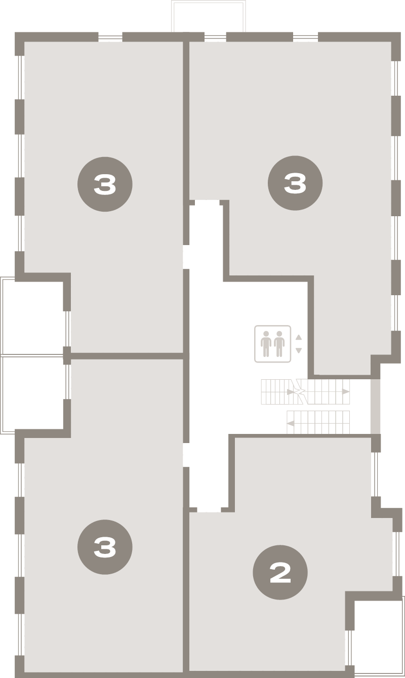 3-комнатная квартира, 85.2 м² в ЖК "Брусника в Новоселье" - планировка этажа