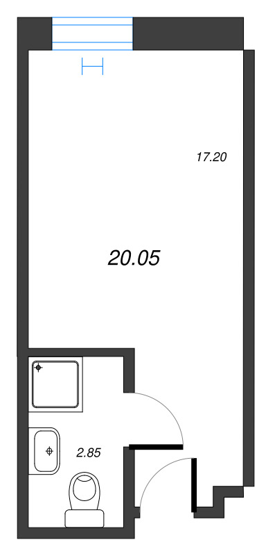 Квартира-студия, 20.09 м² в ЖК "We'll" - планировка, фото №1
