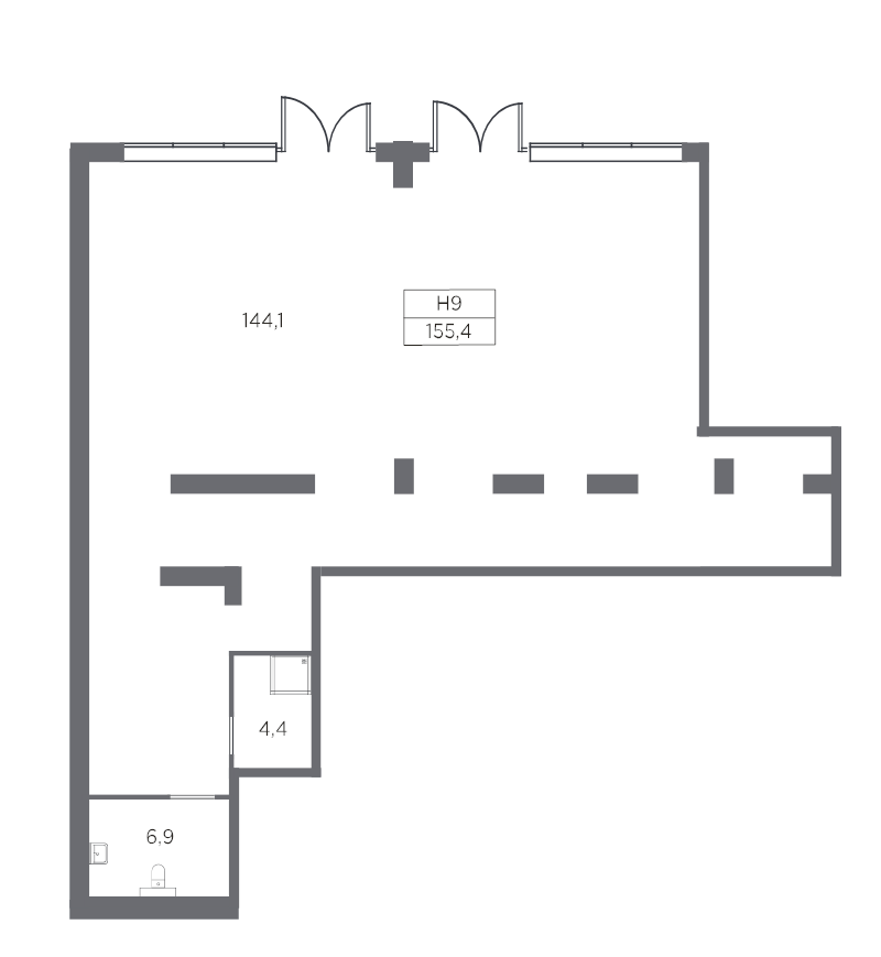 Помещение, 155.4 м² в ЖК "Industrial Avenir" - планировка, фото №1