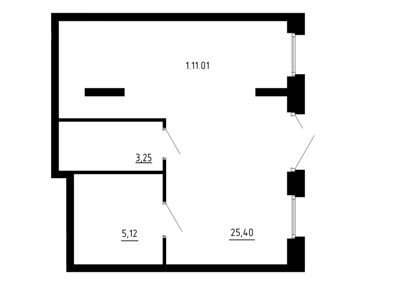 Помещение, 33.77 м² в ЖК "Аннино Сити" - планировка, фото №1