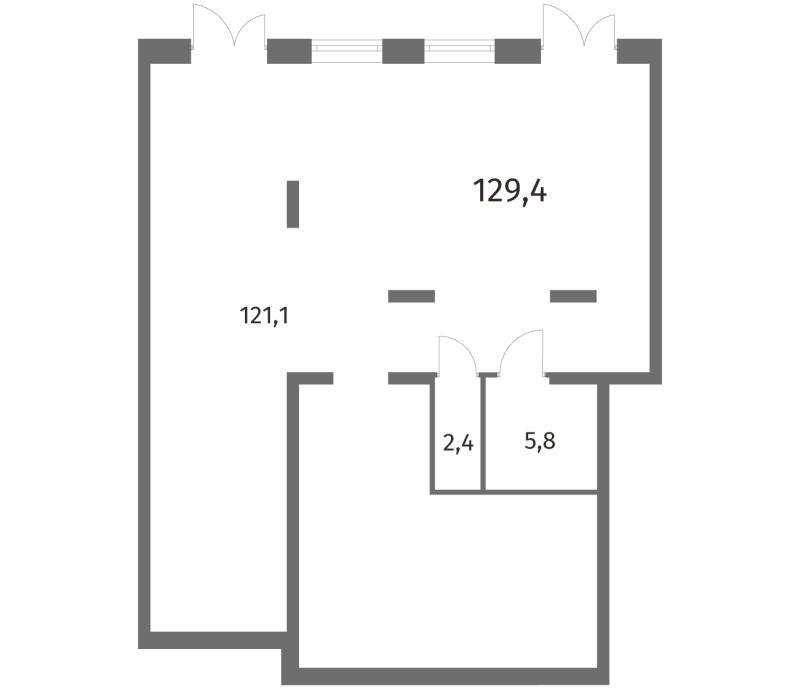 Помещение, 129.4 м² в ЖК "NewПитер 2.0" - планировка, фото №1