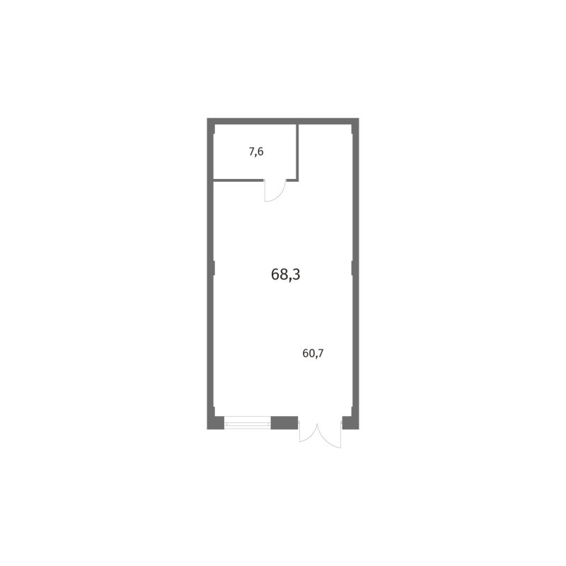 Помещение, 68.33 м² в ЖК "NewПитер 2.0" - планировка, фото №1