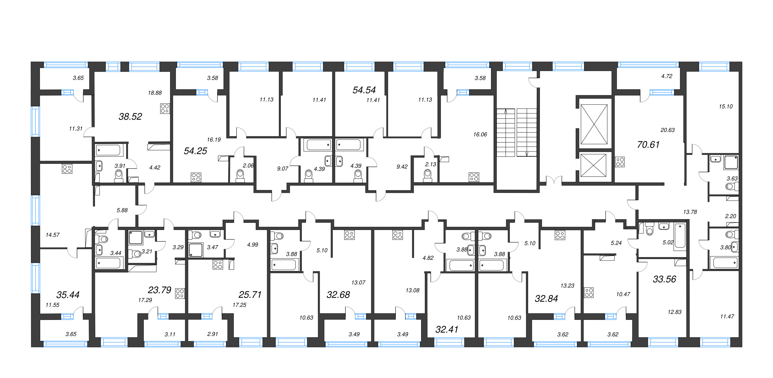 Квартира-студия, 25.71 м² - планировка этажа