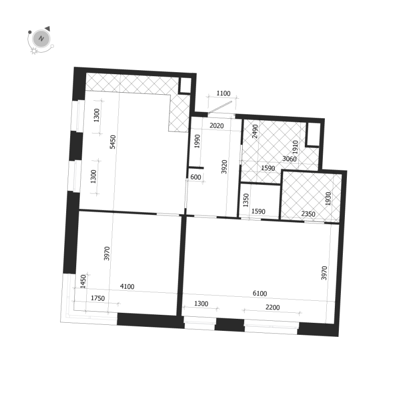 3-комнатная (Евро) квартира, 83.8 м² в ЖК "ЛДМ" - планировка, фото №1
