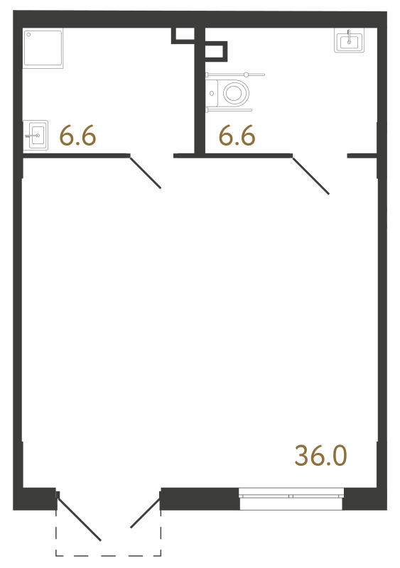 Помещение, 49.2 м² в ЖК "Струны" - планировка, фото №1